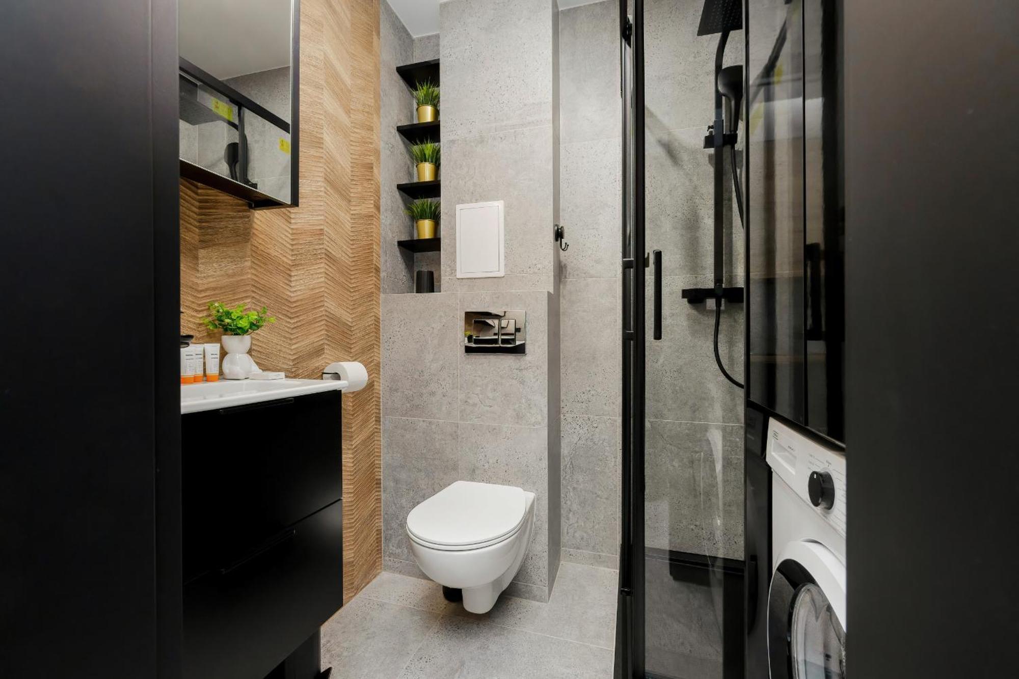Modern Black & Wooden Apartment Warsaw Near The Airport By Noclegi Renters Varsóvia Exterior foto
